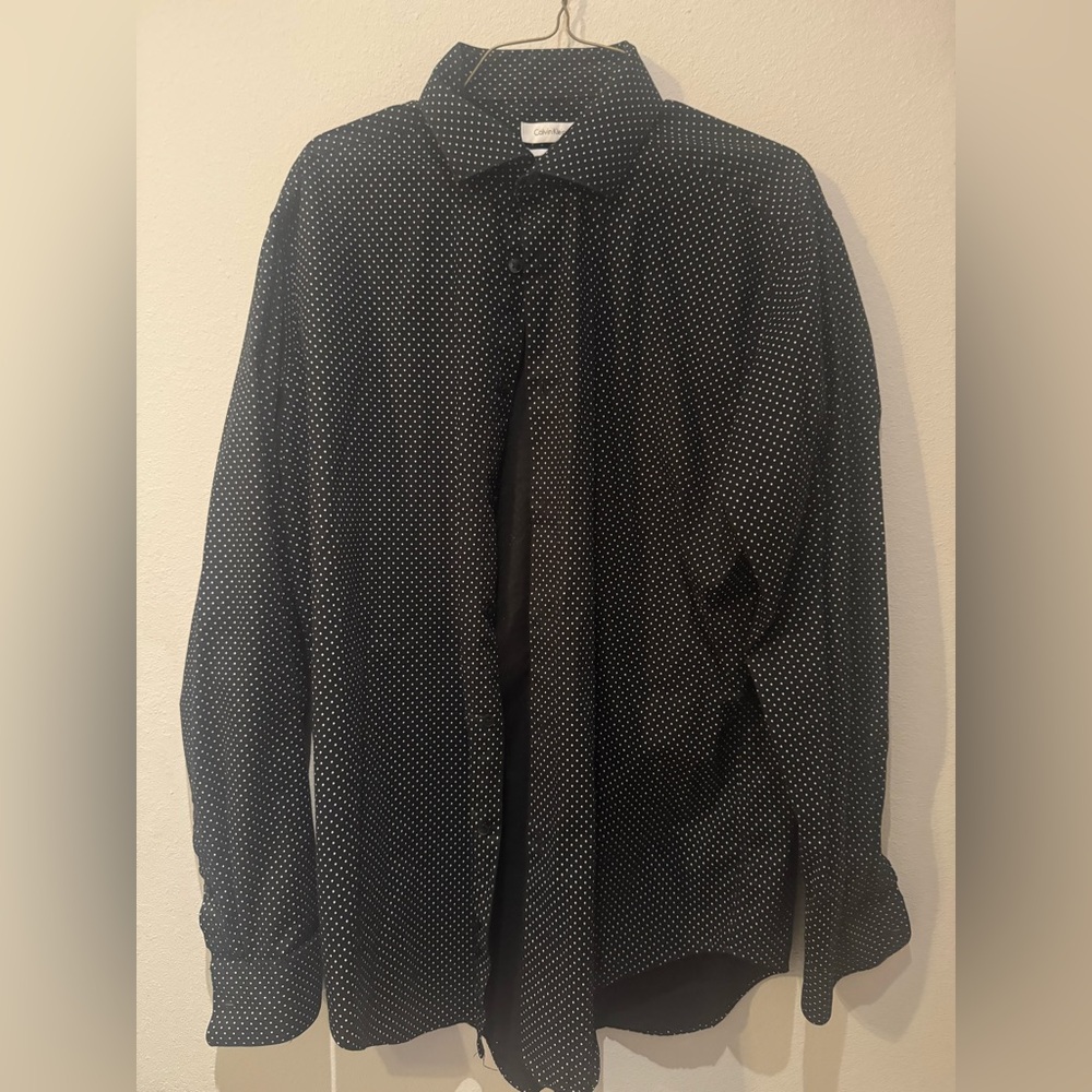 Calvin Klein Black Shirt with White Dots